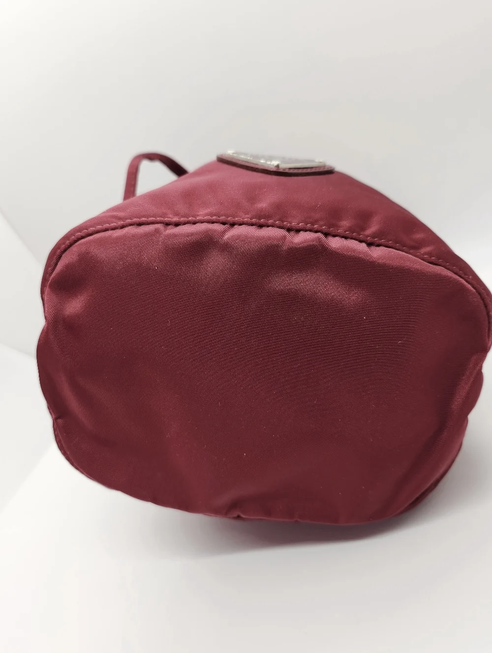 PRADA Tessuto Burgundy Nylon Drawstring Pouch